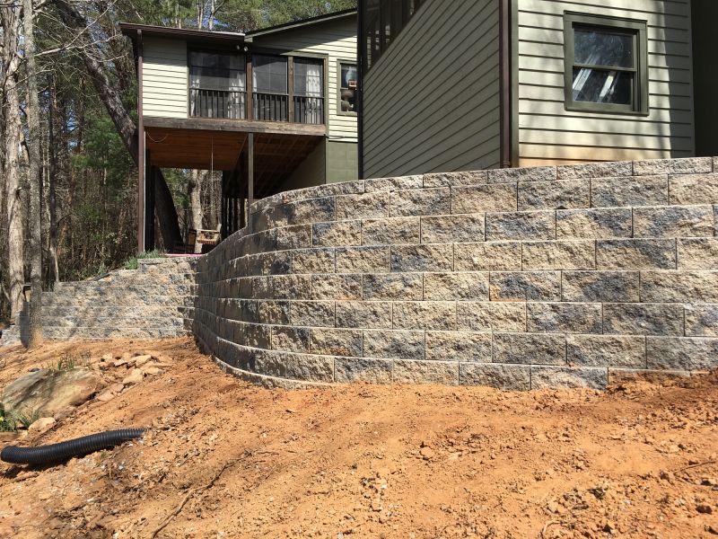 Retaining Wall Power Washing